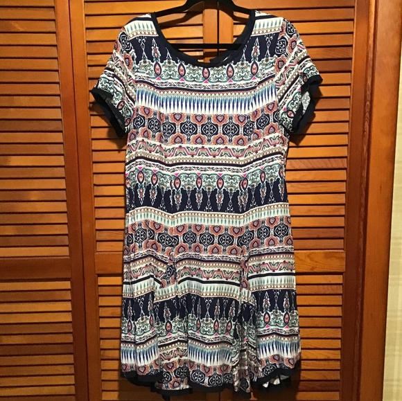 Torrid Size 0 Multiprint Challis Bohemian Beauty Tee Dress - Picture 3 of 9